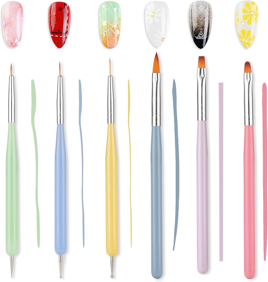 Amazon | ネイルブラシ 6本セット ネイル筆 ジェルネイル用